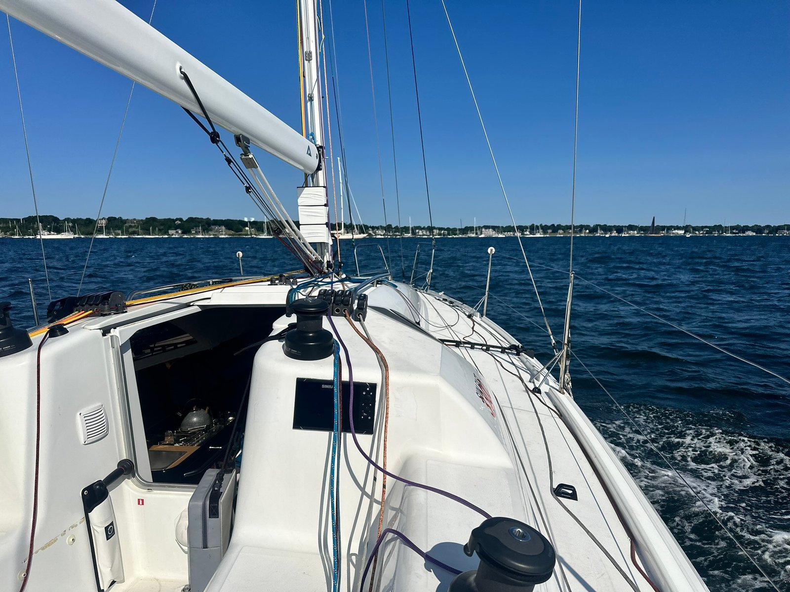 First sail in US waters — Narragansett Bay